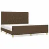 vidaXL Cadre de lit avec tête de lit marron foncé 160x200 cm Tissu