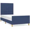vidaXL Cadre de lit avec tête de lit Bleu 90x200 cm Tissu