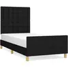 vidaXL Cadre de lit avec tête de lit Noir 100x200 cm Tissu