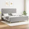 vidaXL Cadre de lit avec tête de lit Gris clair 160x200 cm Tissu
