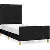 vidaXL Cadre de lit avec tête de lit Noir 80x200 cm Tissu