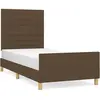 vidaXL Cadre de lit avec tête de lit Marron foncé 80x200 cm Tissu
