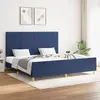 vidaXL Cadre de lit avec tête de lit Bleu 200 x 200 cm Tissu