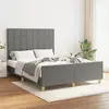 vidaXL Cadre de lit avec tête de lit Gris foncé 140x200 cm Tissu