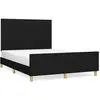 vidaXL Cadre de lit avec tête de lit Noir 140x200 cm Tissu