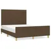 vidaXL Cadre de lit avec tête de lit Marron foncé 140x200 cm Tissu