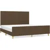 vidaXL Cadre de lit avec tête de lit Marron foncé 160x200 cm Tissu