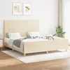 vidaXL Cadre de lit avec tête de lit Crème 160 x 200 cm Tissu
