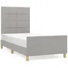 vidaXL Cadre de lit avec tête de lit Gris clair 80x200 cm Tissu