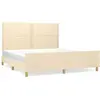 vidaXL Cadre de lit avec tête de lit Crème 180 x 200 cm Tissu
