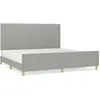 vidaXL Cadre de lit avec tête de lit Gris clair 200x200 cm Tissu