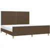 vidaXL Cadre de lit avec tête de lit Marron foncé 180x200 cm Tissu