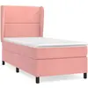 vidaXL Sommier à lattes de lit avec matelas Rose 100x200 cm Velours