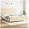 vidaXL Cadre de lit avec tête de lit Crème 180 x 200 cm Tissu