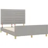 vidaXL Cadre de lit avec tête de lit Gris clair 140x190 cm Tissu