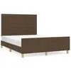 vidaXL Cadre de lit avec tête de lit Marron foncé 140x190 cm Tissu
