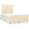 vidaXL Cadre de lit avec tête de lit Crème 120x200 cm Tissu