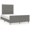 vidaXL Cadre de lit avec tête de lit Gris foncé 120x200 cm Tissu