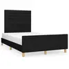 vidaXL Cadre de lit avec tête de lit Noir 120x200 cm Tissu