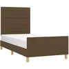 vidaXL Vidaxl Cadre De Lit Sans Matelas Marron Foncé 100x200 Cm Tissu