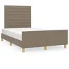 vidaXL Cadre de lit avec tête de lit Taupe 120x200 cm Tissu