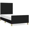 vidaXL Cadre de lit avec tête de lit Noir 80x200 cm Tissu