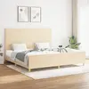 vidaXL Cadre de lit avec tête de lit Crème 200 x 200 cm Tissu