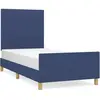 vidaXL Cadre de lit avec tête de lit Bleu 80x200 cm Tissu