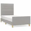 vidaXL Vidaxl Cadre De Lit Sans Matelas Gris Clair 100x200 Cm Tissu