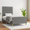 vidaXL Cadre de lit avec tête de lit Gris foncé 100x200 cm Tissu