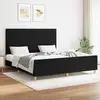 vidaXL Cadre de lit avec tête de lit Noir 160x200 cm Tissu