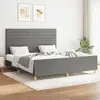 vidaXL Cadre de lit avec tête de lit Gris foncé 180 x 200 cm Tissu