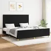 vidaXL Cadre de lit avec tête de lit Noir 180 x 200 cm Tissu