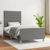 vidaXL Vidaxl Cadre De Lit Sans Matelas Gris Foncé 90x190 Cm Tissu