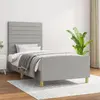 vidaXL Cadre de lit avec tête de lit Gris clair 90x200 cm Tissu