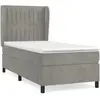 vidaXL Sommier à lattes de lit et matelas Gris clair 90x200 cm Velours
