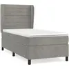 vidaXL Sommier à lattes de lit et matelas Gris clair 100x200cm Velours