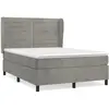 vidaXL Sommier à lattes de lit et matelas Gris clair 140x190cm Velours
