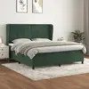 vidaXL Sommier à lattes de lit et matelas Vert foncé 160x200cm Velours