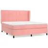 vidaXL Sommier à lattes de lit avec matelas Rose 160x200 cm Velours