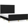 vidaXL Cadre de lit avec tête de lit Noir 140x190 cm Tissu