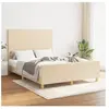 vidaXL Cadre de lit avec tête de lit Crème 140x190 cm Tissu