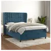 vidaXL Sommier à lattes de lit et matelas Bleu foncé 140x200cm Velours