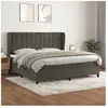 vidaXL Sommier à lattes de lit et matelas Gris foncé 200x200cm Velours