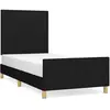 vidaXL Cadre de lit avec tête de lit Noir 80x200 cm Tissu