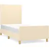 vidaXL Cadre de lit avec tête de lit Crème 80x200 cm Tissu