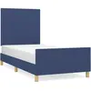 vidaXL Cadre de lit avec tête de lit Bleu 80x200 cm Tissu
