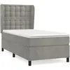 vidaXL Sommier à lattes de lit et matelas Gris clair 90x200 cm Velours