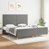 vidaXL Cadre de lit avec tête de lit Gris foncé 180 x 200 cm Tissu
