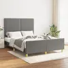 vidaXL Cadre de lit avec tête de lit Gris foncé 140x200 cm Tissu
